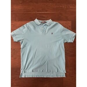 Polo Ralph Lauren Polo Shirt Mens XL Teal Blue Classic Fit Red Pony Golf Casual